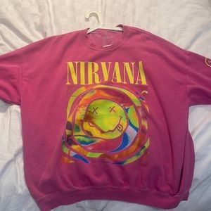 Nirvana Smile Overdyed Crew Neck Sweatshirt